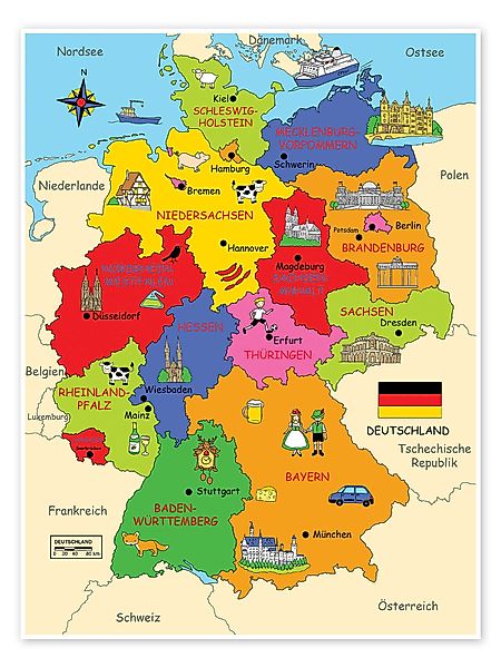 Posterlounge Wandbild Bundesländer für Kinder, Fluffy günstig online kaufen