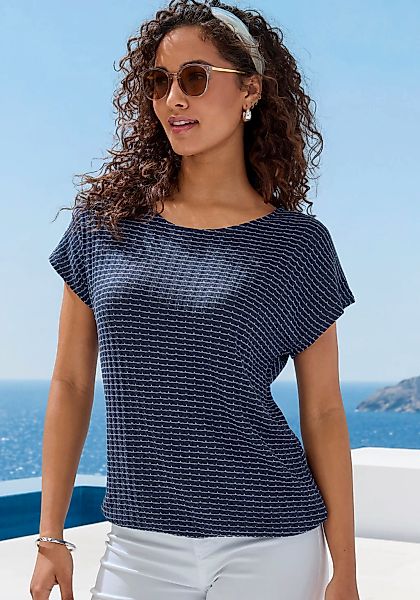 Vivance Kurzarmshirt "aus strukturierter Strickqualität" Set, mit schönem M günstig online kaufen