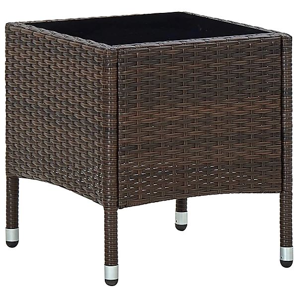 vidaXL Gartentisch Braun 40x40x45 cm Poly Rattan 45900 günstig online kaufen