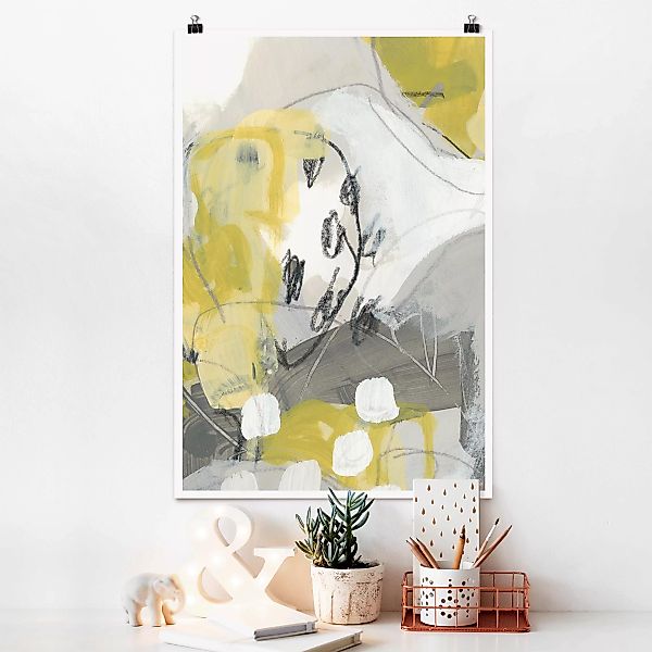 Poster Abstrakt - Hochformat Zitronen im Nebel III günstig online kaufen