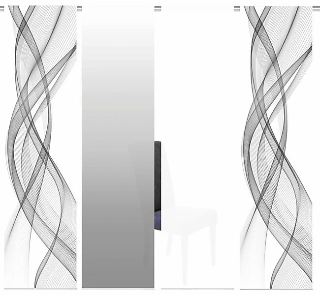 HOME WOHNIDEEN Schiebegardine "FERROLA" Klettband 4 Stk. tlg. HxB: 245x60, günstig online kaufen