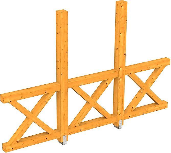 Skanholz Carport-Seitenwand "Andreaskreuz" freistehehend günstig online kaufen