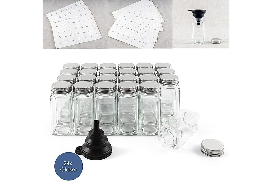 Hanseküche Gewürzbehälter Gewürzgläser Set mit Streueinsatz, Glas, (24 Gewü günstig online kaufen