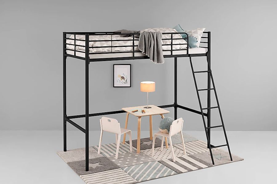 Home affaire Hochbett "Hayo, Topseller Zeitloses Metallbett, in mehreren Fa günstig online kaufen