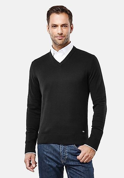 Vincenzo Boretti V-Ausschnitt-Pullover tailliert V Neck günstig online kaufen