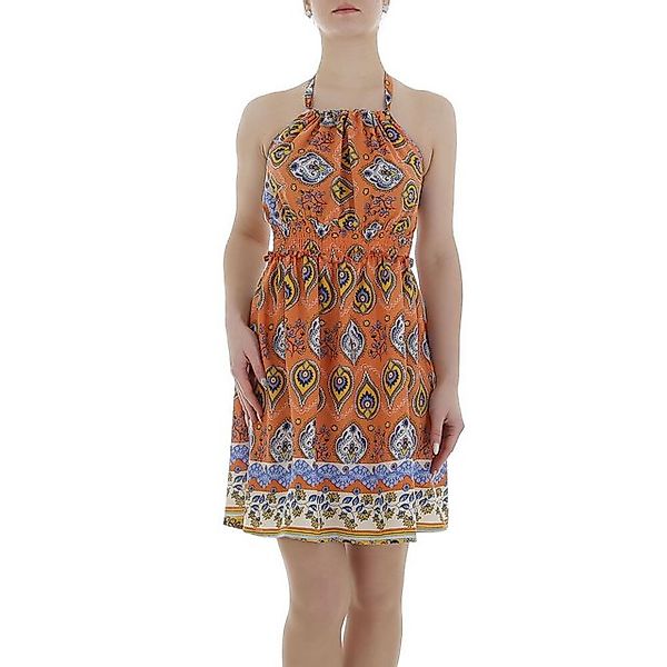 Ital-Design Sommerkleid Damen Freizeit (85941332) Print Minikleid in Orange günstig online kaufen