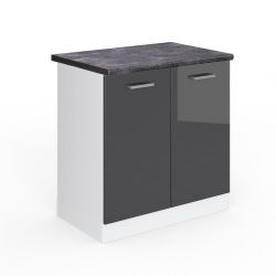 Vicco Spülenunterschrank R-Line, Anthrazit Hochglanz/Weiß, 80 günstig online kaufen