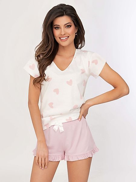 Donna Shorty kurzer Schlafanzug in Puder-Rose günstig online kaufen