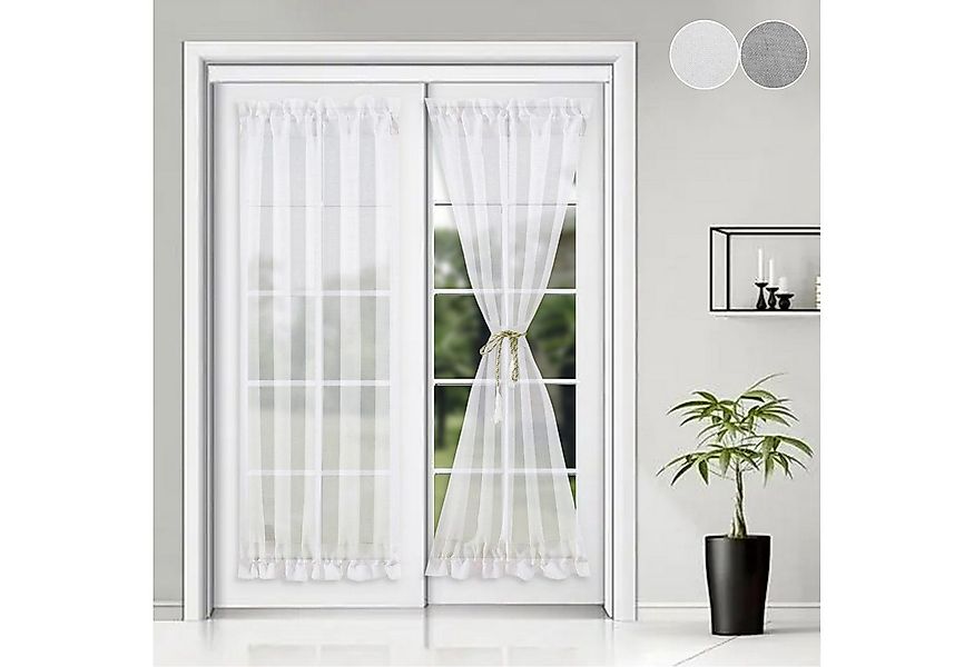 Jibenhome Türvorhang Voile Türvorhänge Französische Kurze Gardinen, Stangen günstig online kaufen