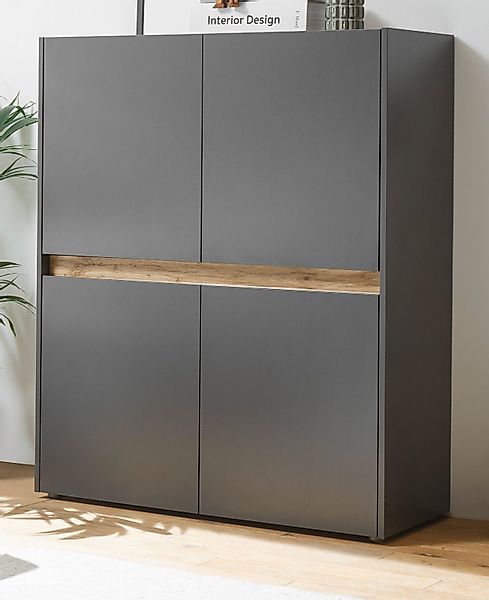 Furn.Design Highboard Center (Schrank in grau günstig online kaufen