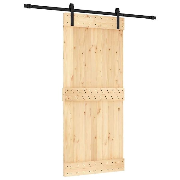 vidaXL Schiebetür mit Beschlag 90x210 cm Massivholz Kiefer 3202989 günstig online kaufen