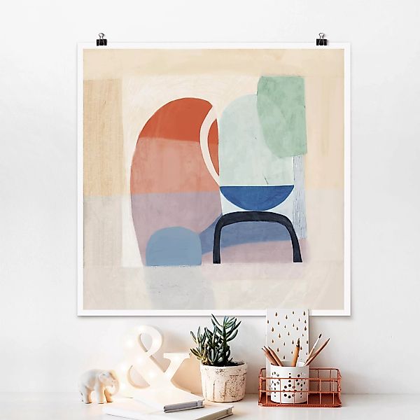 Poster Abstrakt - Quadrat Multiform II günstig online kaufen