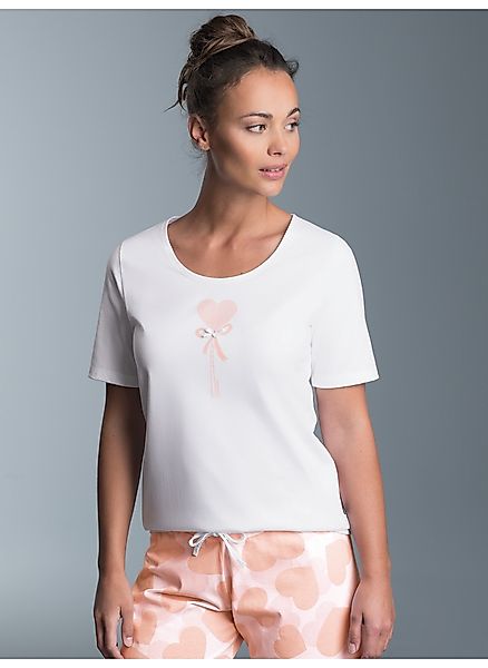 Trigema Schlafanzug "TRIGEMA T-Shirt mit süßem Herzchen-Printmotiv" 1 Stk. günstig online kaufen