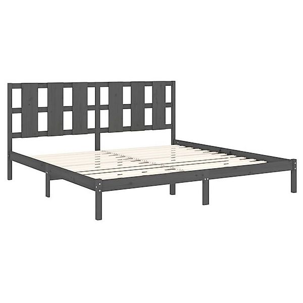 vidaXL Bettgestell Massivholzbett Grau Kiefer 200x200 cm Bett Bettgestell D günstig online kaufen