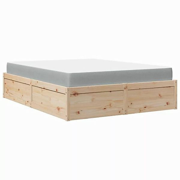 vidaXL Bettgestell Bett mit Matratze 140x200 cm Massivholz Kiefer Bett Bett günstig online kaufen