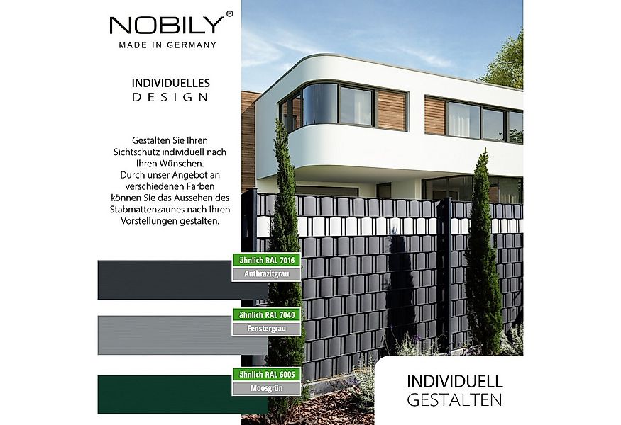 Nobily Sichtschutzstreifen Zaunsichtschutz HART-PVC, Anthrazitgrau, (20-St) günstig online kaufen