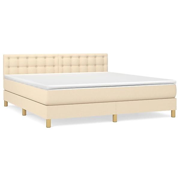 vidaXL Boxspringbett mit Matratze Creme 180x200 cm Stoff1378600 günstig online kaufen