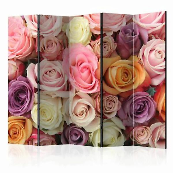 artgeist Paravent Pastel roses II [Room Dividers] mehrfarbig Gr. 225 x 172 günstig online kaufen