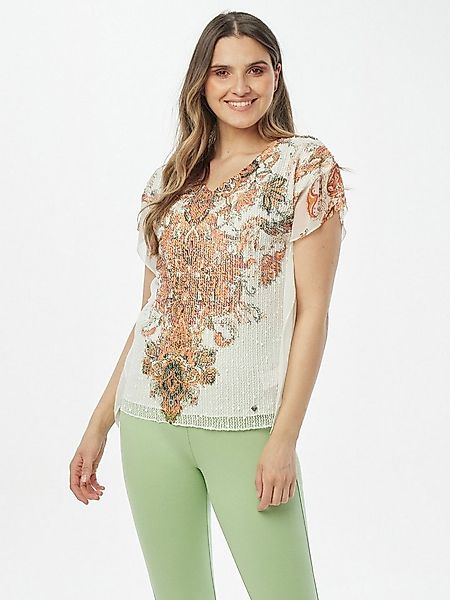 Christian Materne Langarmshirt T-Shirt Körpernah mit Ornamentmuster günstig online kaufen