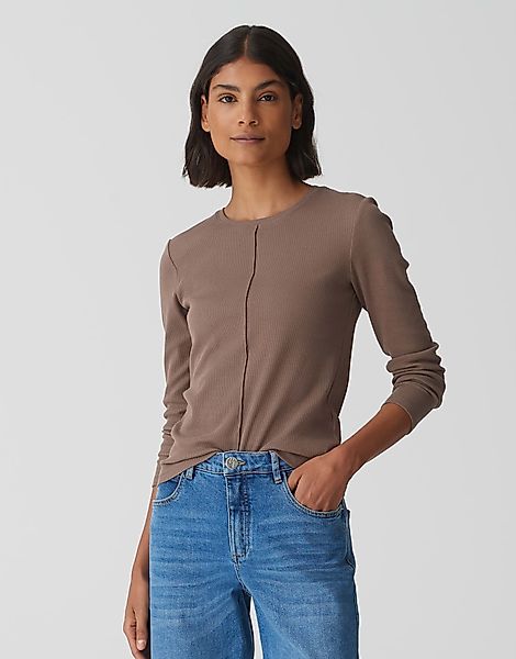 OPUS Langarmshirt Rippshirt SADALIE Slim aus günstig online kaufen