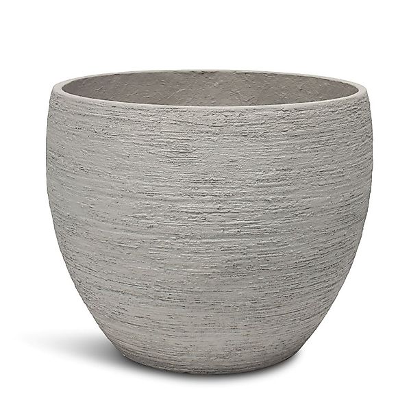 Pottery runder Blumentopf wellenartige Struktur Ø 42 cm, Höhe 36 cm grau günstig online kaufen