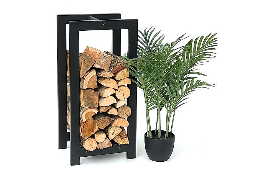 DanDiBo Kaminholzregal Metall Schwarz Stehend Kaminholzständer Kaminholzhal günstig online kaufen