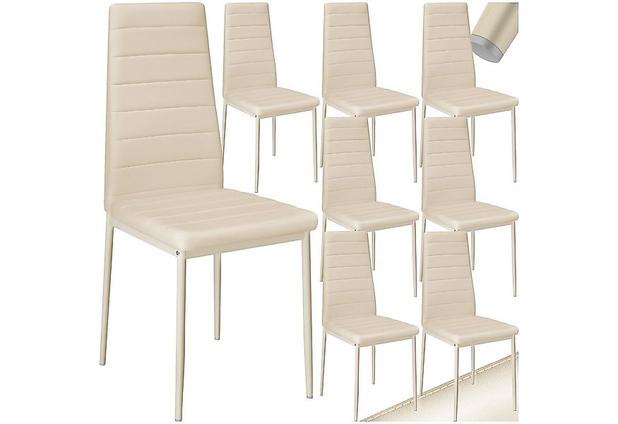 tectake Esszimmerstuhl Küchenstühle Kunstleder (Set, 8 St), Leicht, weich, günstig online kaufen