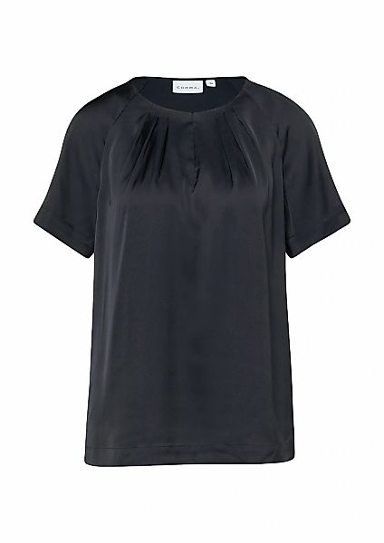 Comma Kurzarmbluse Sommerbluse mit gerafftem Rundhals günstig online kaufen