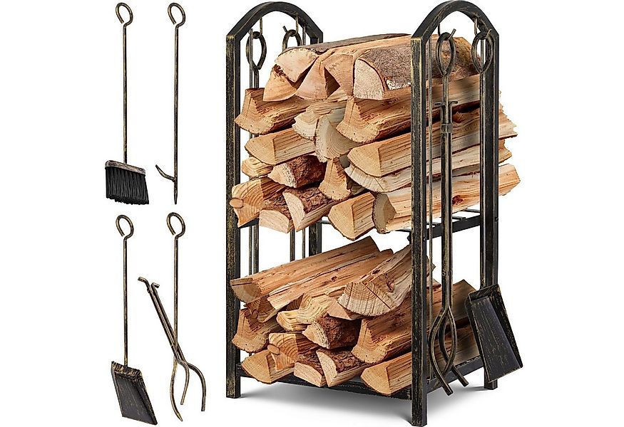 KESSER Kaminholzregal, Kaminholzregal 5-teiliges Set Kaminholzständer Feuer günstig online kaufen
