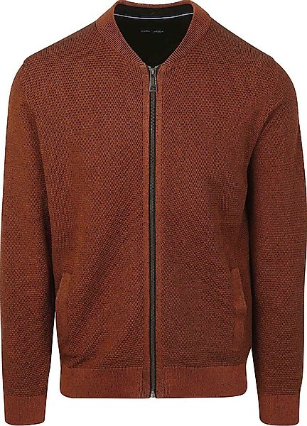 Casa Moda Strickjacke Zip Structure Brique - Größe M günstig online kaufen