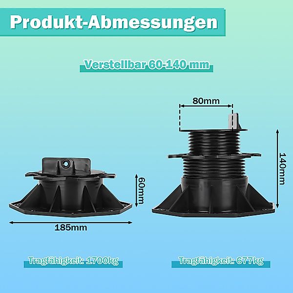 Clanmacy Holzfliesen 10-50x Stelzlager WPC Terrassenlager günstig online kaufen