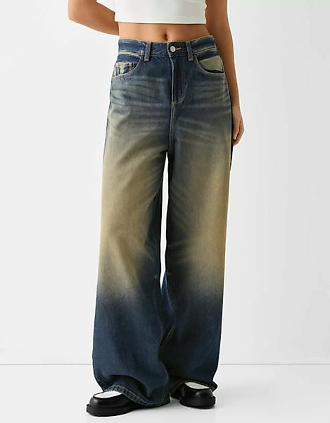 Bershka Super-Baggy-Jeans Damen 38 Blau günstig online kaufen