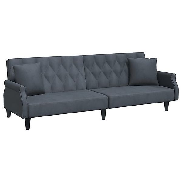 vidaXL Sofa Schlafsofa mit Armlehnen Dunkelgrau Samt Schlafcouch Sofa Couch günstig online kaufen