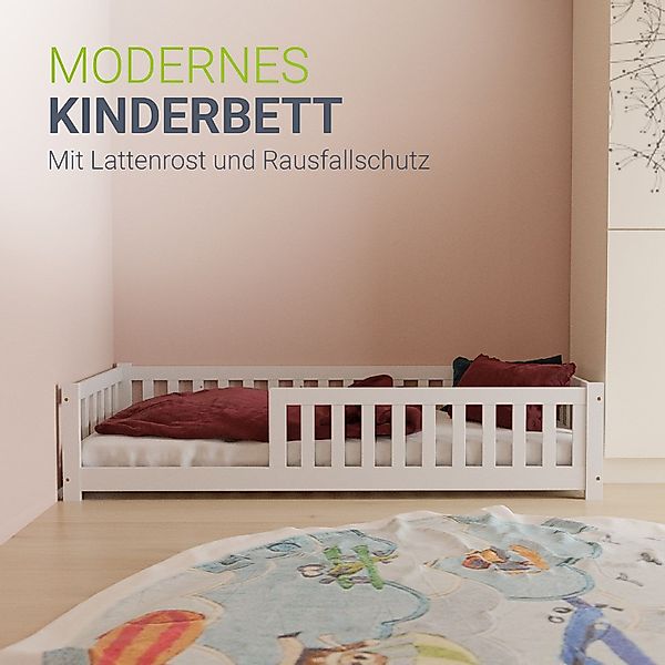 Juskys Kinderbett Naya, 120x200 cm Bodenbett günstig online kaufen