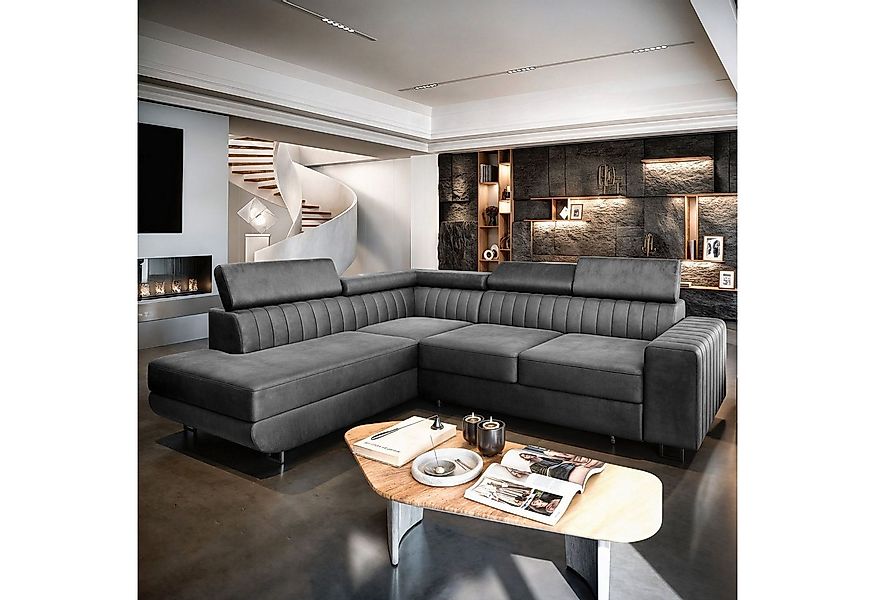 Masseno Ecksofa NOLA mit Schlaffunktion L-Form, Sofa mit Bettkasten günstig online kaufen