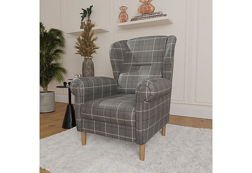 Home affaire Ohrensessel OSTIANO B/T/H: 80/82/98 cm, Sessel, Einzelstück, d günstig online kaufen