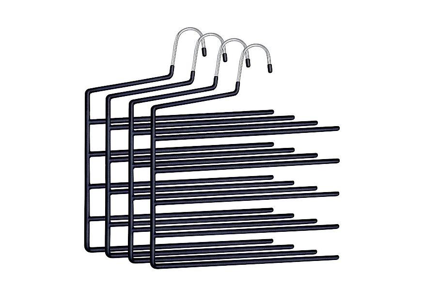 relaxdays Mehrfach-Kleiderbügel Mehrfachbügel Hosen im Set, schwarz günstig online kaufen