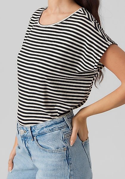 Vero Moda Damen T-Shirt VMAVA PLAIN STRIPE - Regular Fit günstig online kaufen
