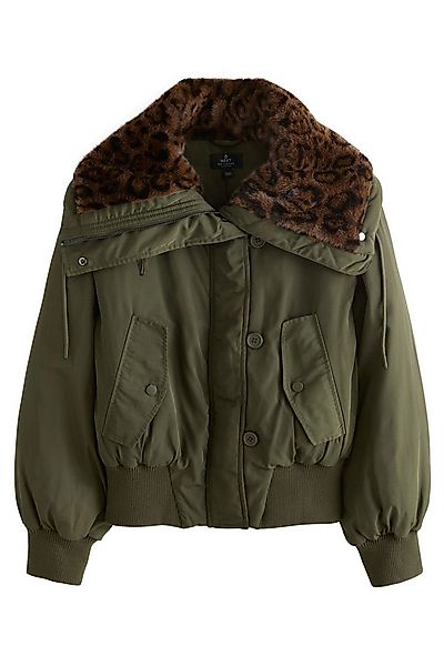 Next Fellimitatmantel Parka mit Animal-Print und Kunstfellkragen (1-tlg) günstig online kaufen