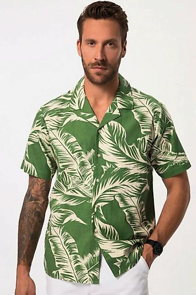 JP1880 Kurzarmhemd Leinenoptik-Hemd Halbarm floraler Print Cuba-Fit günstig online kaufen