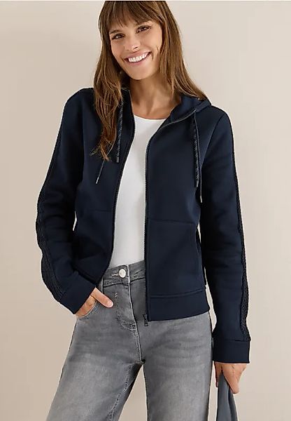 Sweatjacke mit Zopfmuster günstig online kaufen