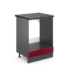 Vicco Herdumbauschrank R-Line, Rot Hochglanz/Anthrazit, 60 günstig online kaufen