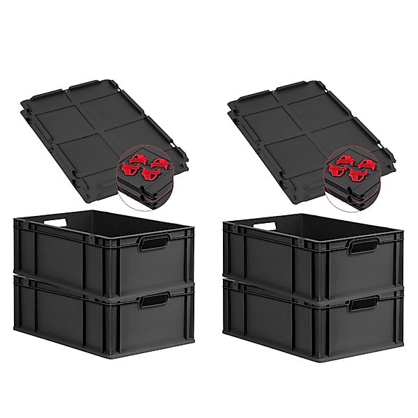 PROREGAL SuperSparSet 4x Eurobox Nextgen Grip Mit Auflagedeckel Und Roten V günstig online kaufen