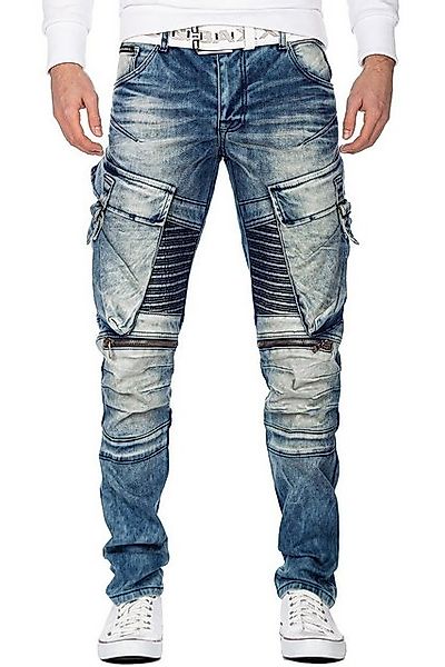 Cipo & Baxx Bikerjeans Freizeit Hose BA-CD523 Blau W33/L34 (1-tlg) mit Seit günstig online kaufen