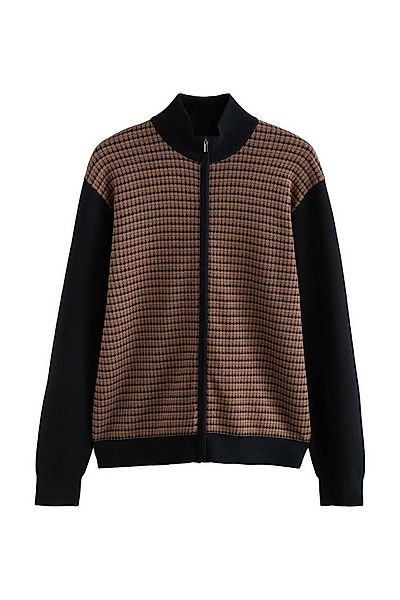 Next Strickjacke Regular Fit Premium Strick-Poloshirt mit RV (1-tlg) günstig online kaufen