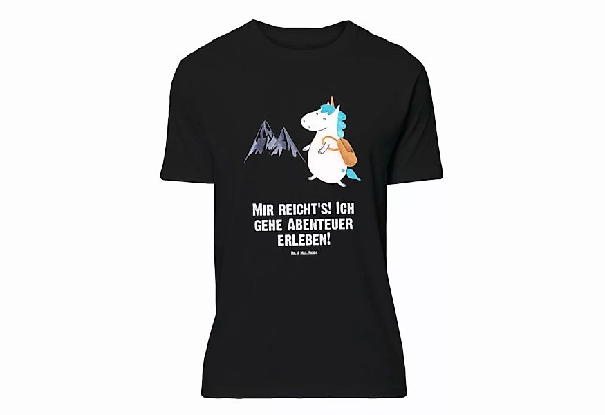 Mr. & Mrs. Panda T-Shirt Einhorn Bergsteiger - Schwarz - Geschenk, Reisen, günstig online kaufen