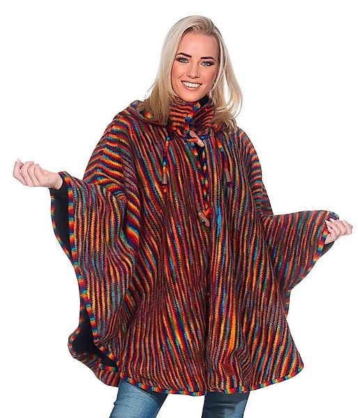KUNST UND MAGIE Strickcape Strick Poncho+Zipfelkapuze Umhang Cape Jacke Win günstig online kaufen