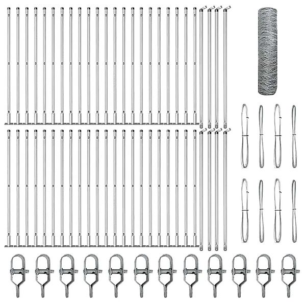 vidaXL Zaunpfosten Silber 100 x 0,4 m 36 mm Maschen Stahl 3353856 günstig online kaufen