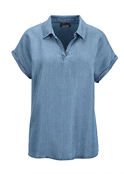 GOLDNER Schlupfbluse "Kurzgröße Leichte Bluse in Denim-Optik für Damen" Son günstig online kaufen