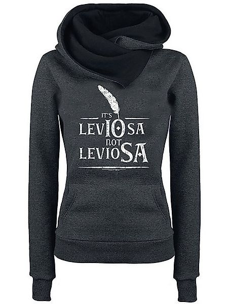 Harry Potter Leviosa Damen Schalkragenpullover grau/schwarz günstig online kaufen